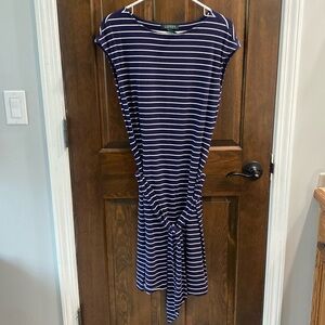 Ralph Lauren navy and white striped dress Medium